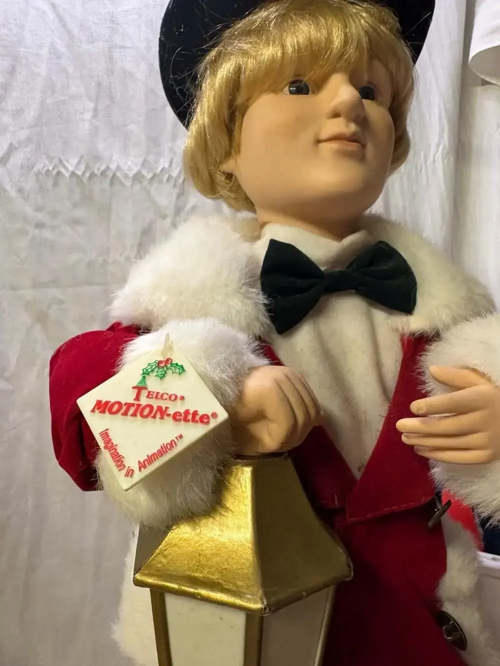 Vintage Telco Motion-ette Animated Victorian Christmas Pair: Man and Woman